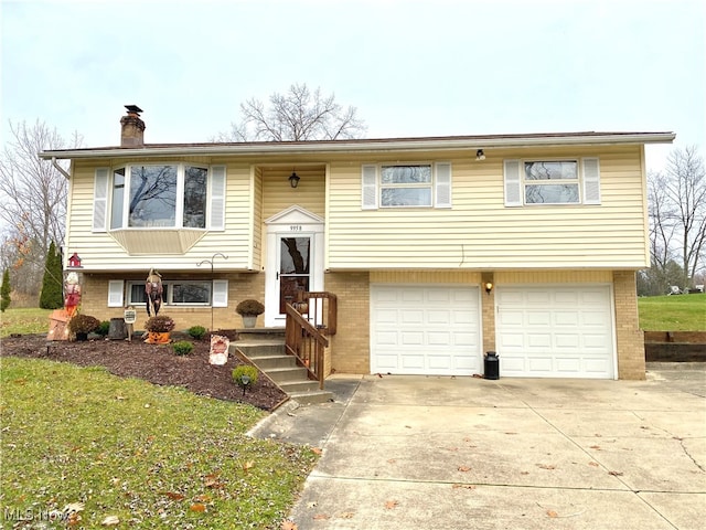 bi-level home with a garage