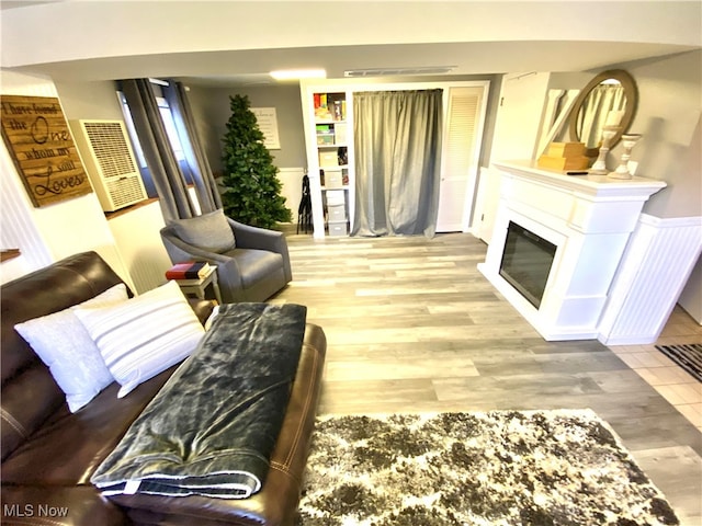 living room featuring wood-type flooring