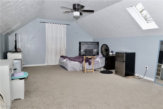 bonus room with carpet, ceiling fan, and a textured ceiling