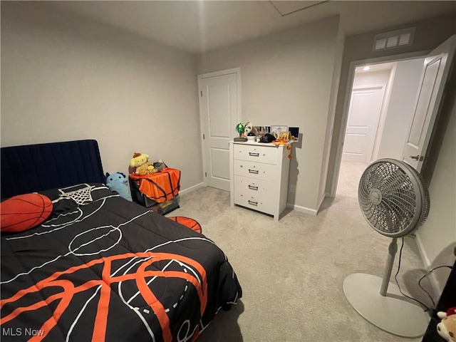 view of carpeted bedroom