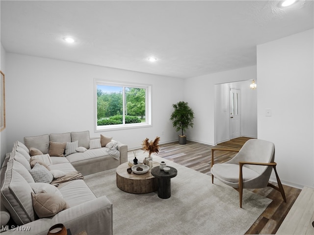 living room featuring hardwood / wood-style flooring