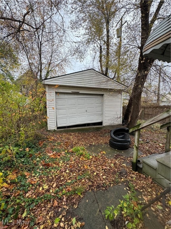 view of garage