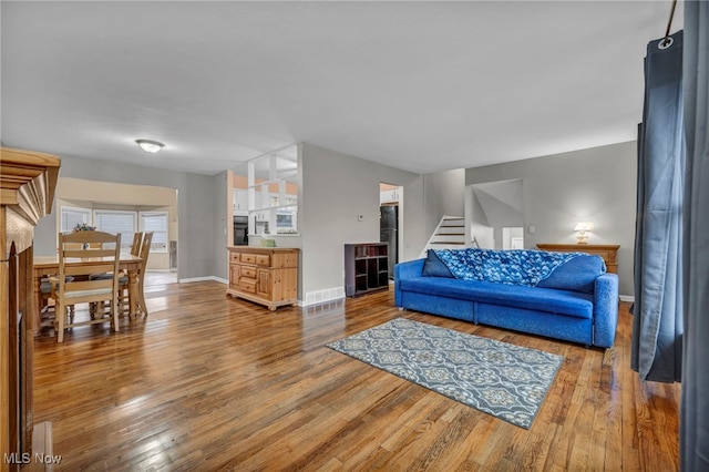 living room featuring hardwood / wood-style flooring