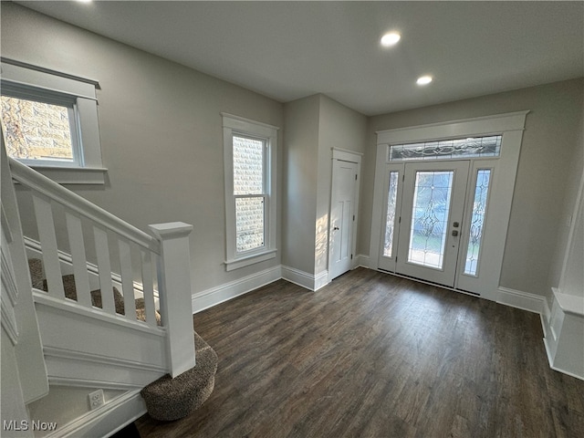 entryway featuring dark hardwood / wood-style flooring