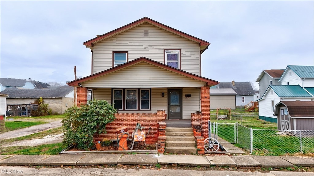 view of front of house featuring covered porch