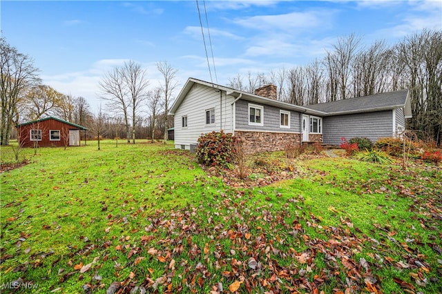 view of property exterior featuring a yard