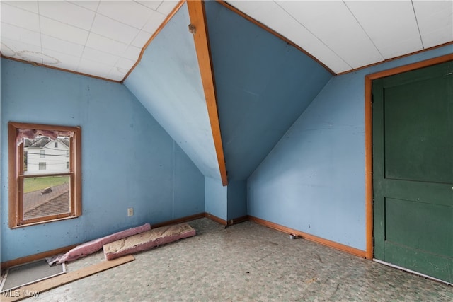 additional living space with lofted ceiling