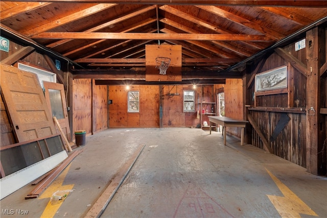 misc room featuring vaulted ceiling