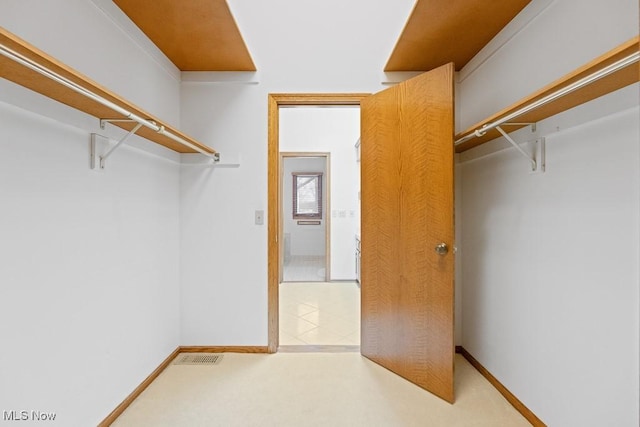 view of walk in closet