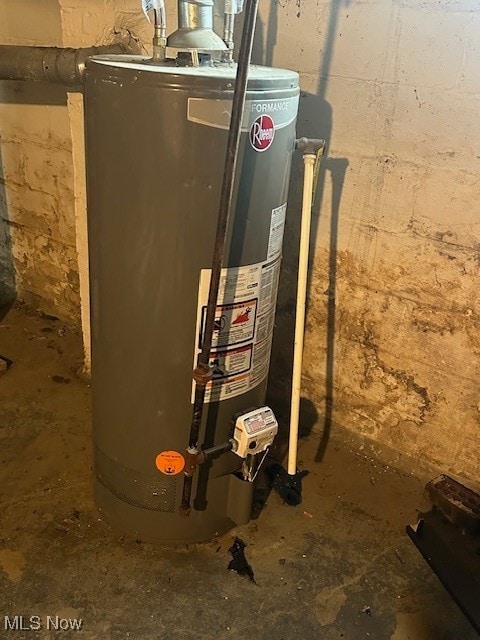 utilities featuring gas water heater