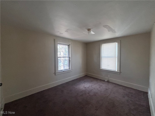 view of carpeted spare room