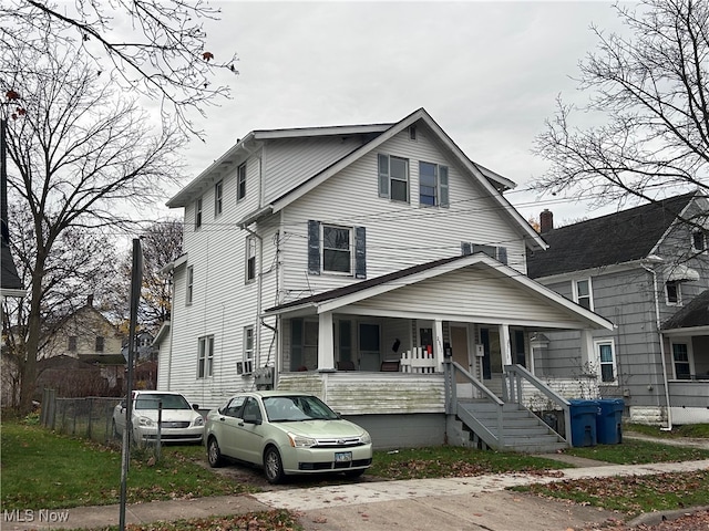 view of front of house featuring covered porch