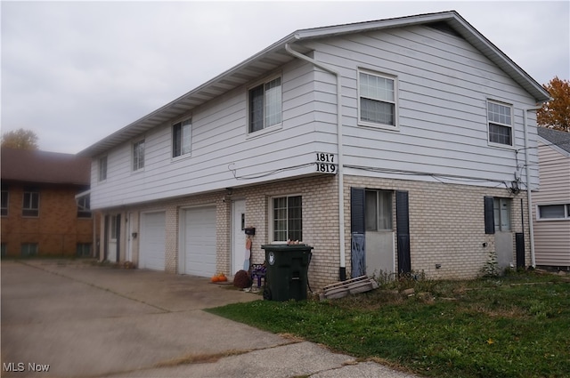 exterior space featuring a garage