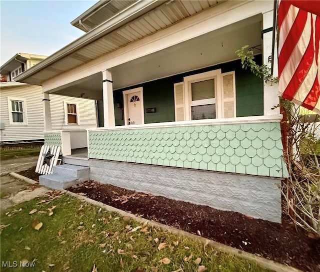 exterior space with a porch