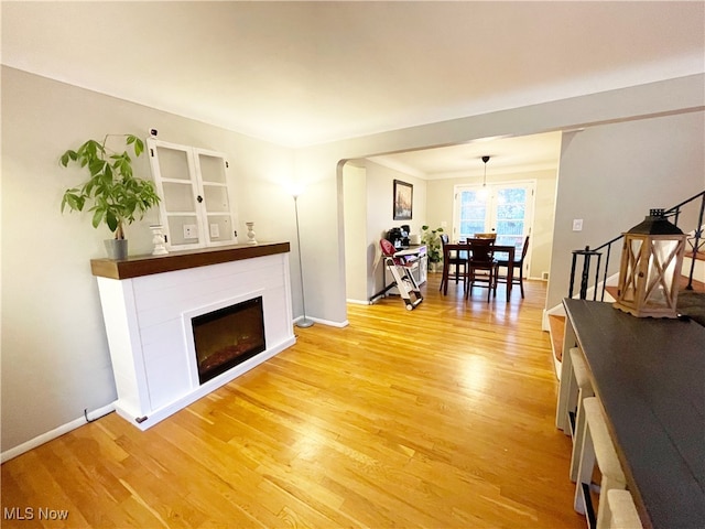 living room featuring light hardwood / wood-style floors