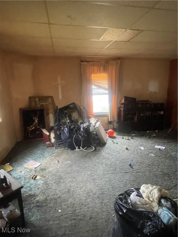 miscellaneous room featuring a paneled ceiling