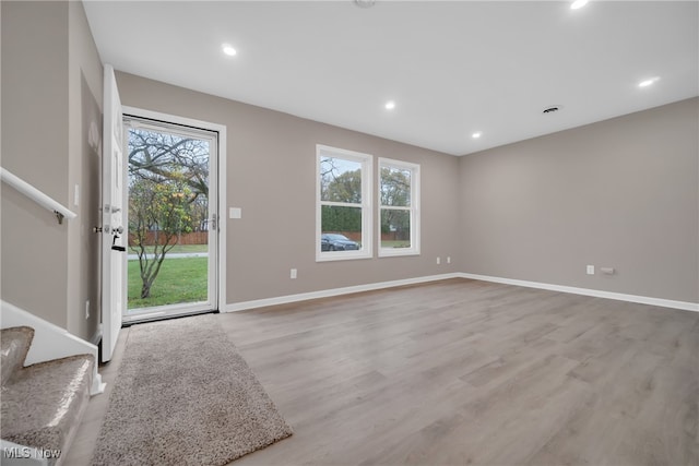 interior space featuring light hardwood / wood-style floors