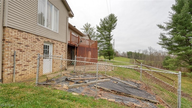 view of yard featuring a deck