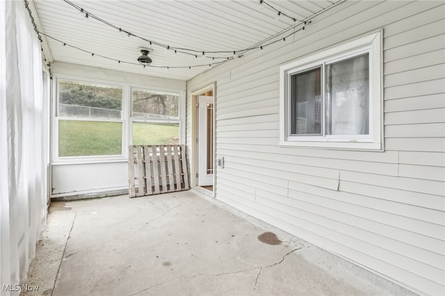 view of unfurnished sunroom