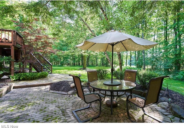 view of patio / terrace with a wooden deck