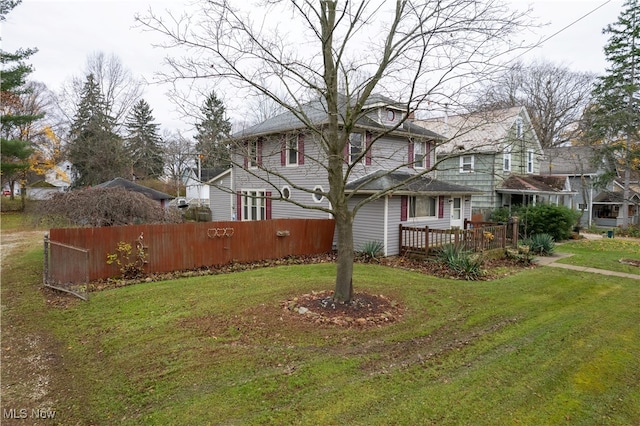 view of yard with a deck