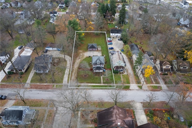 aerial view with a residential view