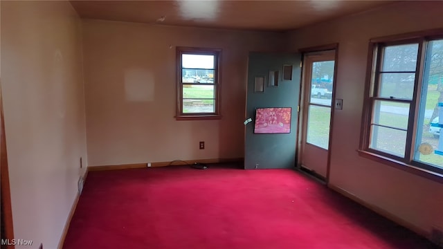 view of carpeted spare room