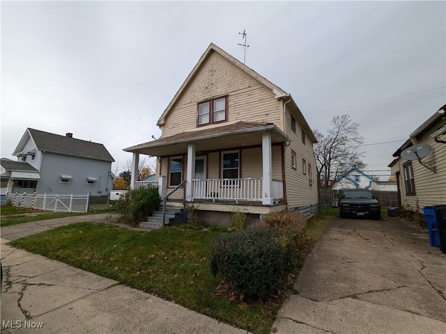 view of front of house featuring covered porch