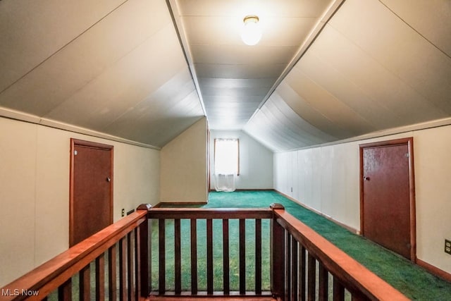 bonus room with carpet and vaulted ceiling