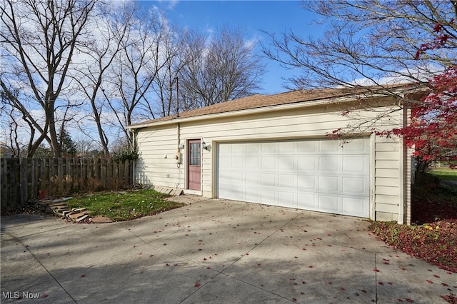 view of garage