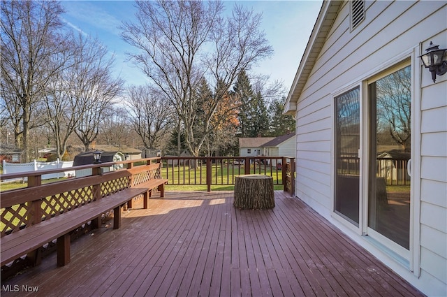 view of wooden deck