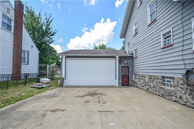 view of garage