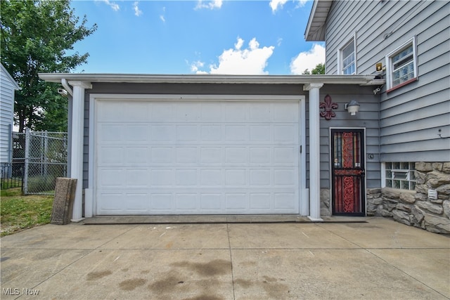 view of garage