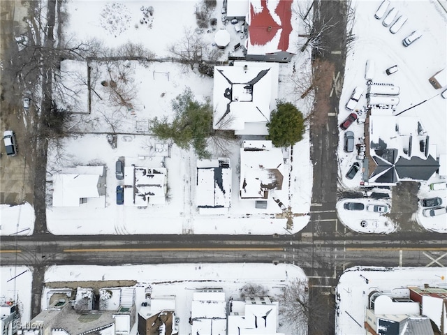 view of snowy aerial view