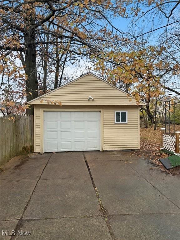 view of garage