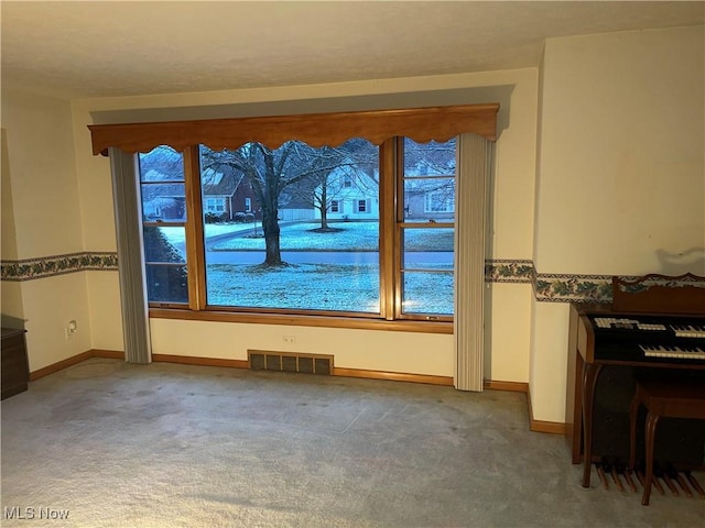 interior space featuring carpet flooring and a wealth of natural light