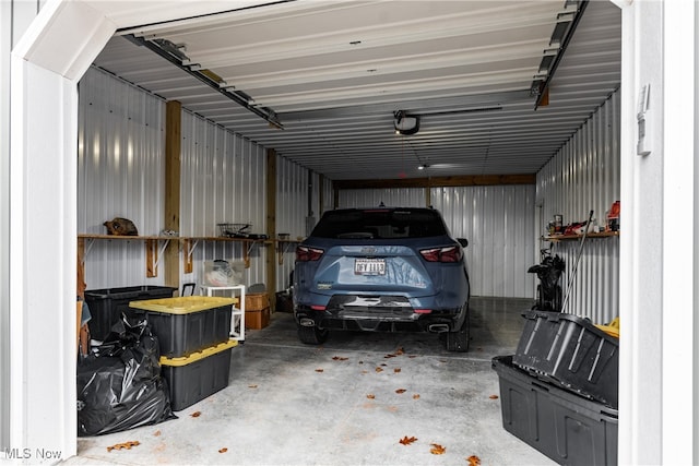 view of garage