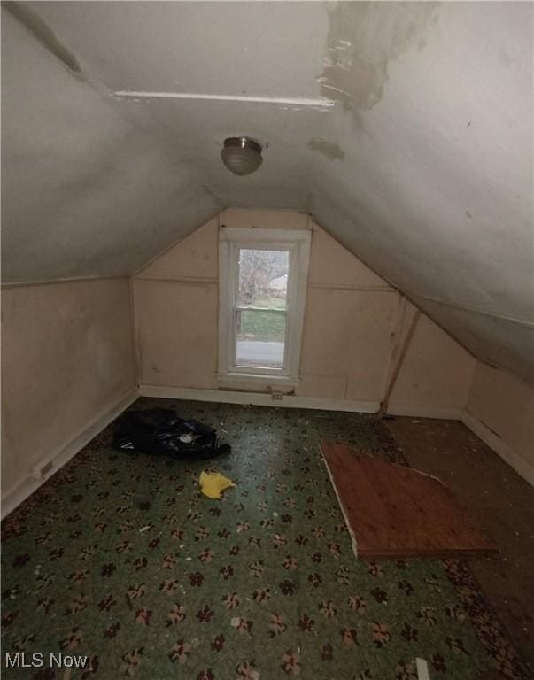 bonus room featuring lofted ceiling