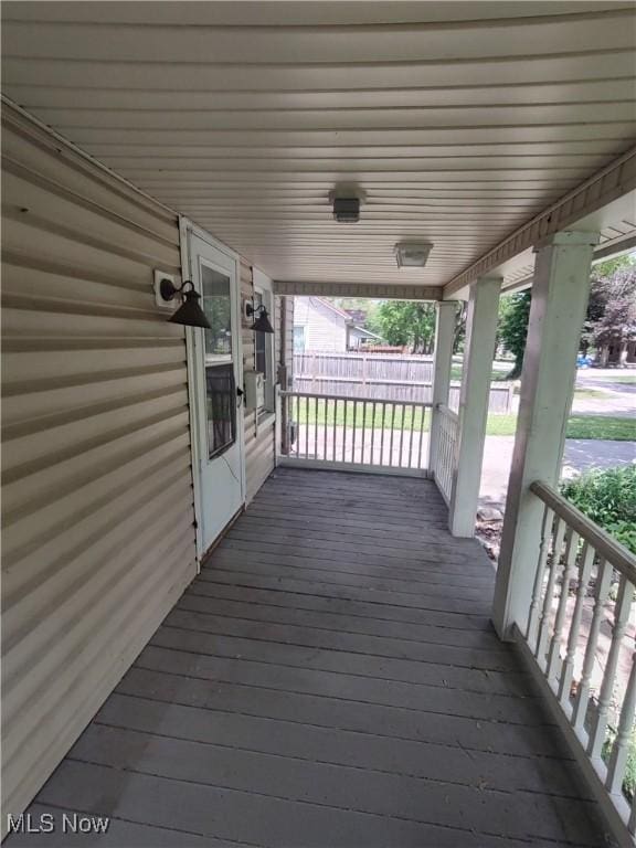 deck with covered porch