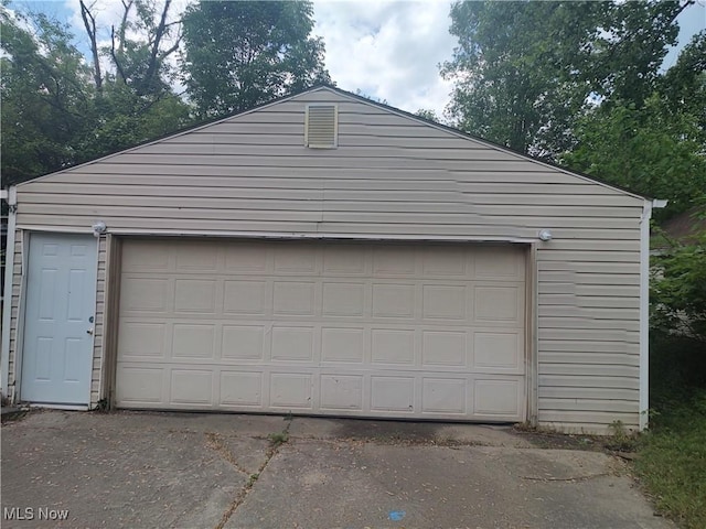 view of garage