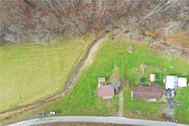 aerial view featuring a rural view