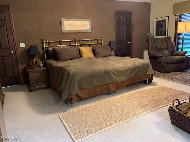 bedroom with carpet