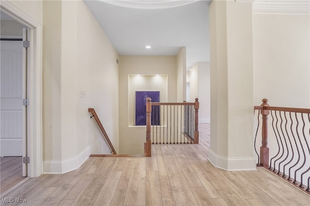 hall featuring light hardwood / wood-style flooring