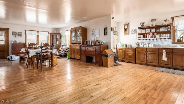 dining room featuring light wood-type flooring