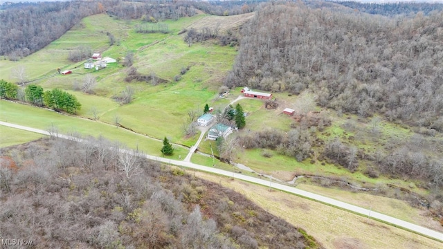 drone / aerial view featuring a rural view