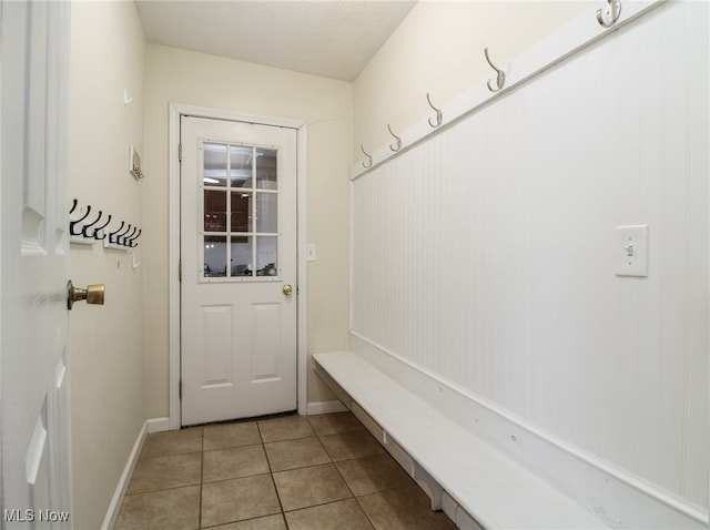 mudroom featuring light tile patterned floors