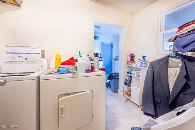 laundry area featuring washing machine and dryer