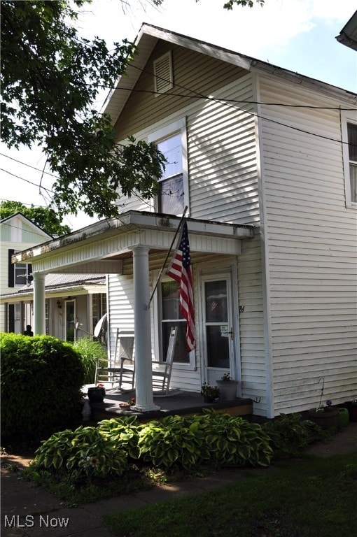 exterior space featuring covered porch