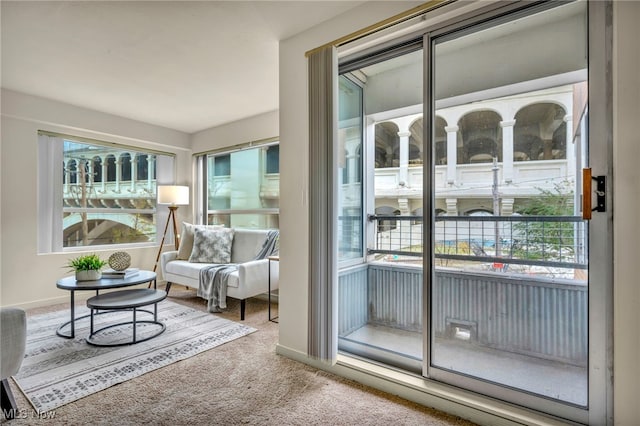 interior space with carpet floors