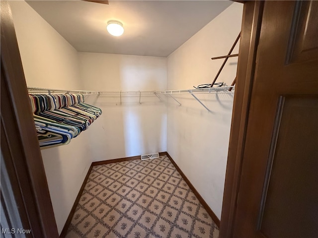 view of walk in closet